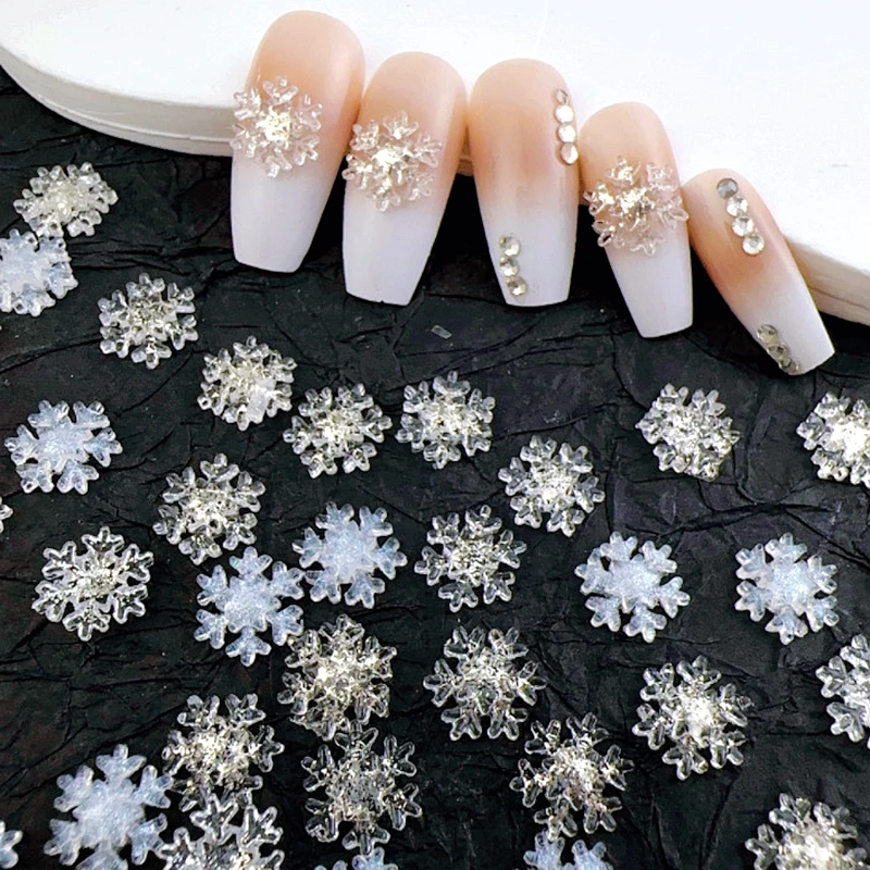 Top Trends: 30PCS 3D Acrylic Snowflake Nail Art Charms Snow Accessories Parts For Manicure Decor Winter Nails Decoration Supplies Material Shoppable Styles