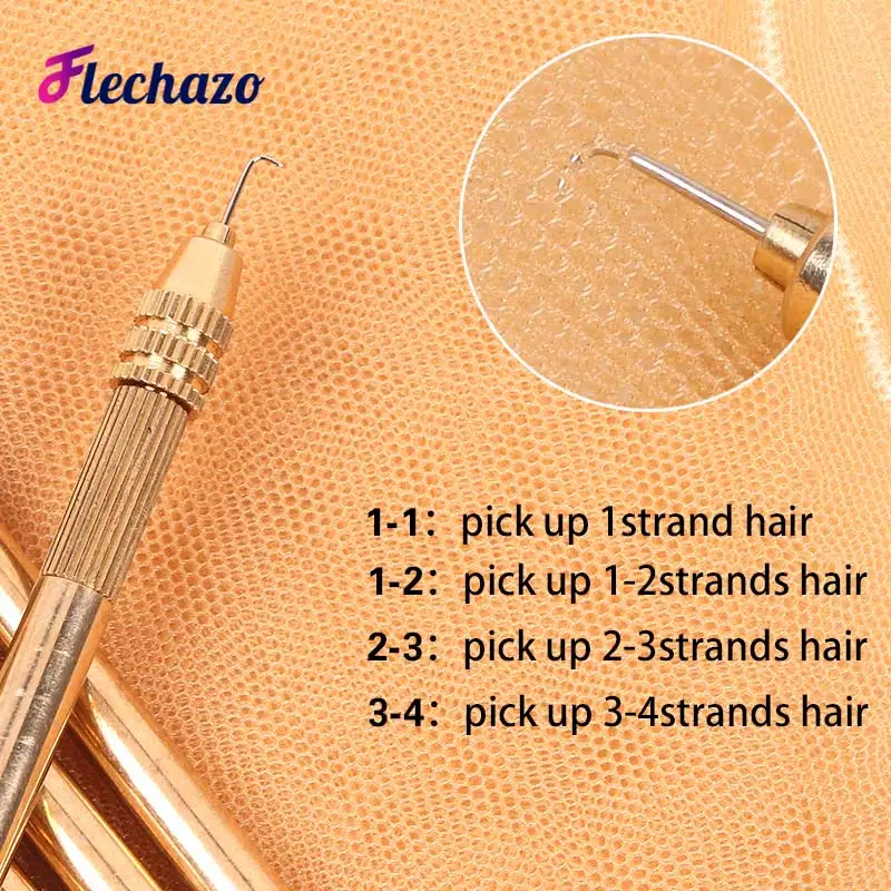 Top Trends: 1-4 Pcs Different Size Ventilating Needles For Lace Wigs Making Long Wooden Handle Crochet Needle Hair Wig Making Tools Shoppable Styles - Image 3