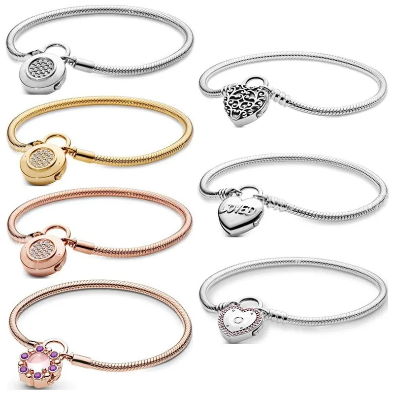 Top Trends: Hot 925 Silver Exquisite Oath Lock, Heart-shaped Logo Padlock, Women&#039;s Bracelet, Women&#039;s Original High-quality Charm Jewelry Shoppable Styles