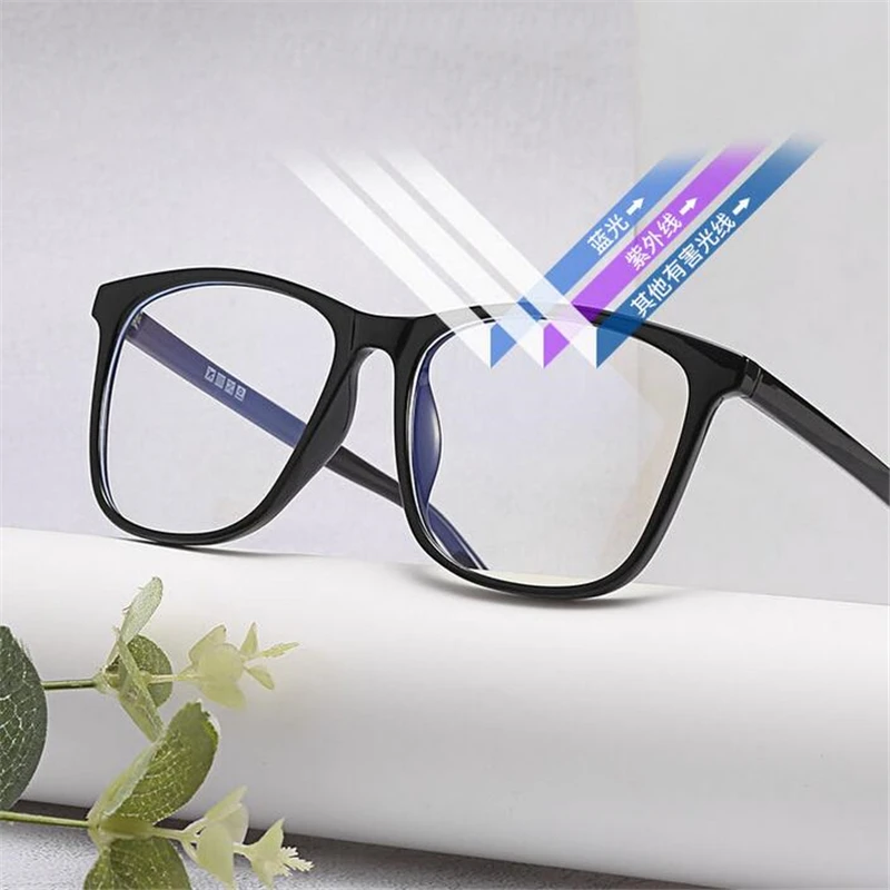 Top Trends: Big Frame Square Finished Myopia Glasses TR90 Blue Light Blocking Short-sight Eyewear Prescription 0 -0.5 -0.75 -1.0 To -6.0 Shoppable Styles - Image 5