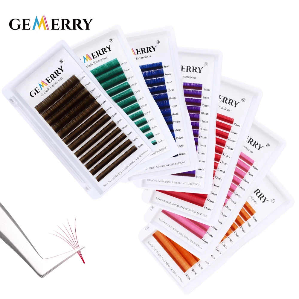 Top Trends: Colored Easy Fan Eyelashes Extension Blue Red Green Brown Faux Mink Colored Lashes Natural Soft Colorful Easy Fanning Lashes Shoppable Styles