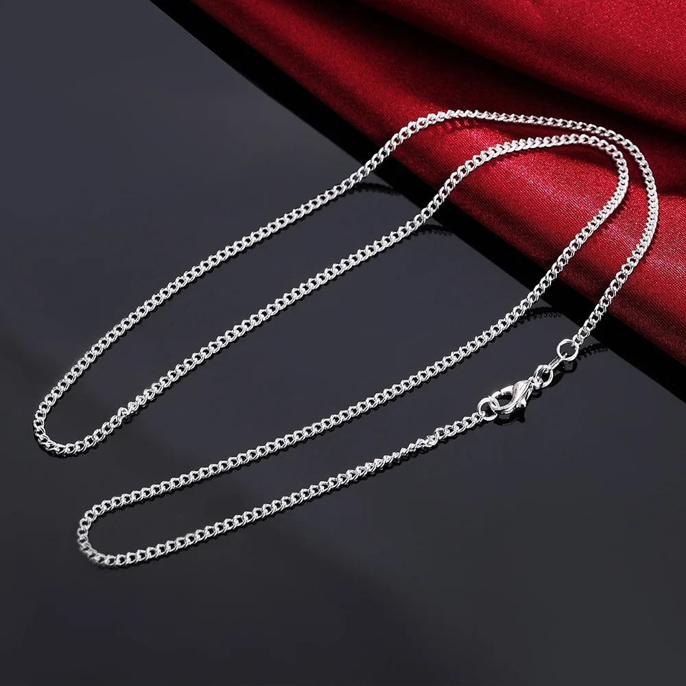 Top Trends: 5pcs Lot 40-75cm Wholesale 925 Sterling Silver Necklace 2MM String Chain Wedding For Women Men High Quality Jewelrys Gifts Shoppable Styles