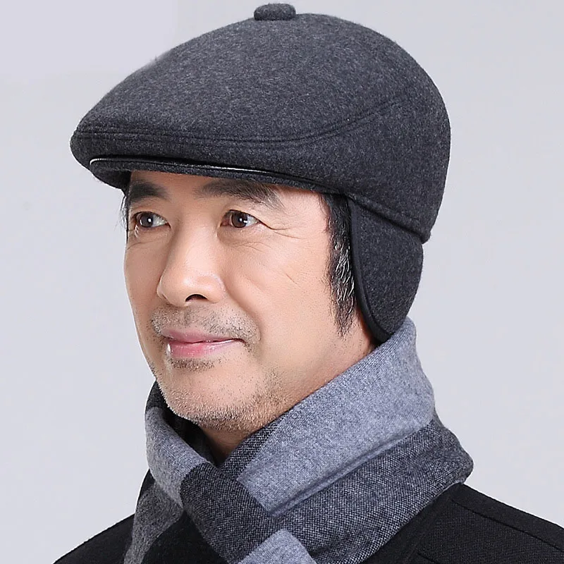 Top Trends: Middle-aged Elderly Hat Men Old Man Hats Old Man Grandpa Cap Dad Fall And Winter Thickened Warm Ear Protection Forward Caps Shoppable Styles - Image 2