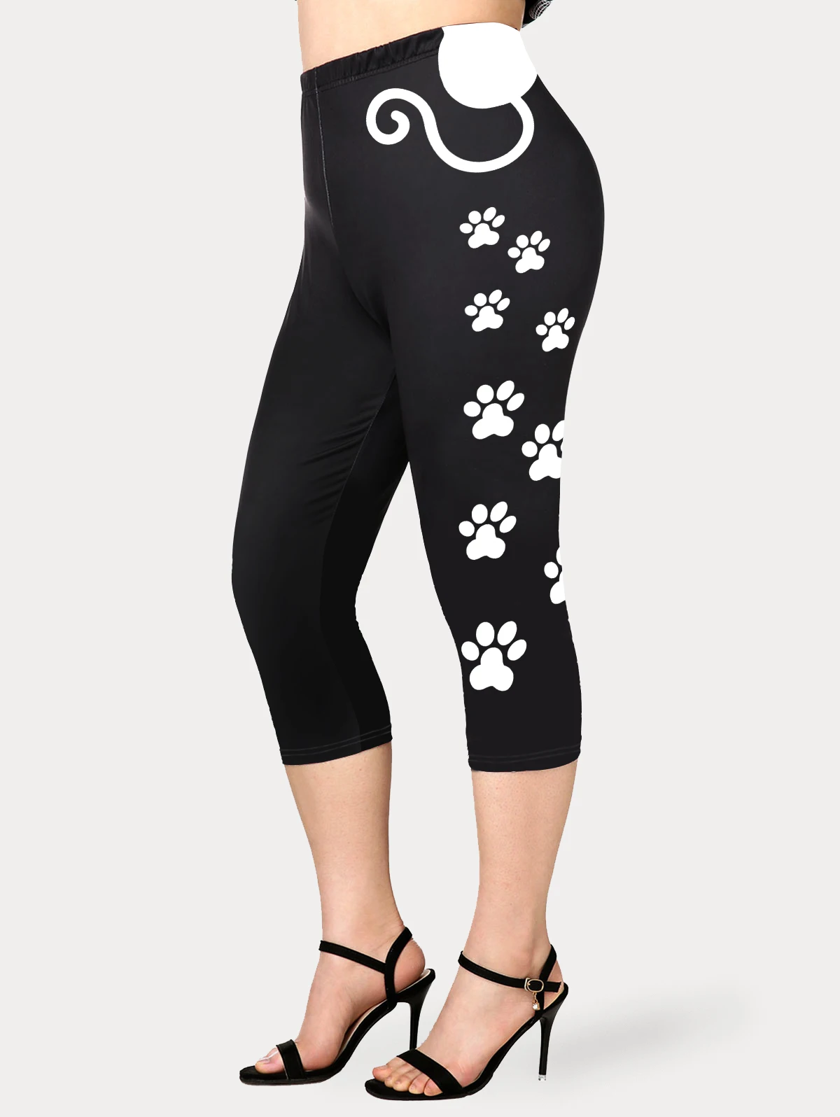 Top Trends: ROSEGAL Cat-pad Printed Capri Leggings Female Summer Seamless Skinny Pants High Stretch Mid-Calf Casual Trousers Graphic Jegging Shoppable Styles