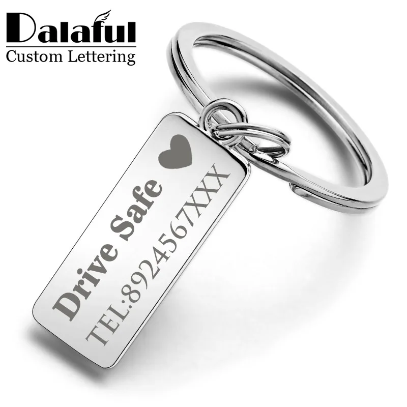 Top Trends: Custom Engraved Keychain For Car Logo Name Stainless Steel Personalized Gift Customized Anti-lost Keyring Key Chain Ring P009 Shoppable Styles