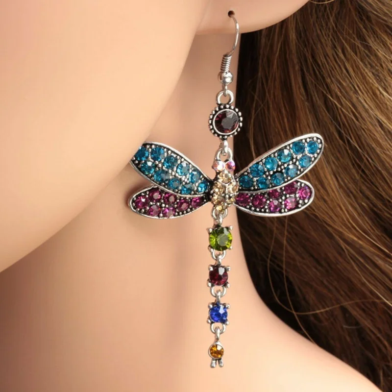 Top Trends: Gorgeous Colors Dragonfly Hook Earrings For Women Anniversary Gift Bride Engagement Wedding Fine Jewelry Shoppable Styles