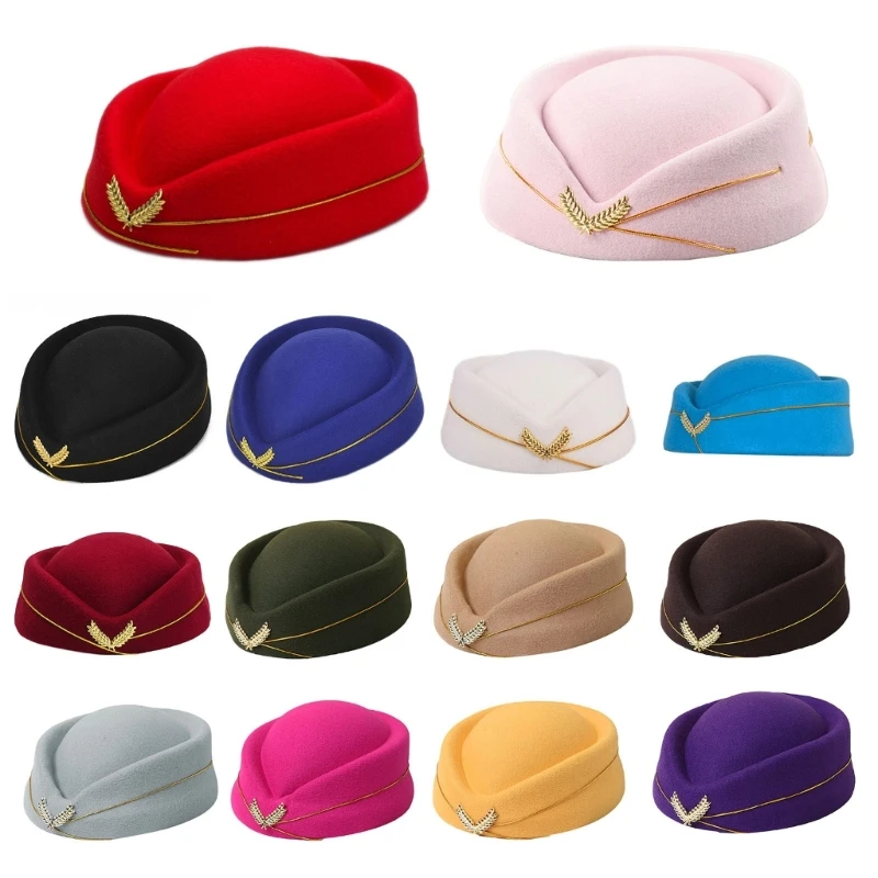 Top Trends: Stewardess Hat Air Hostesses Hat Beret Hat Party Hats Formal Uniform Caps Accessory Women Party Cosplay Shoppable Styles