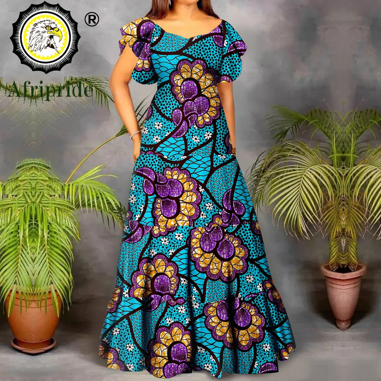 Top Trends: African Dresses For Women Short Sleeve High Waist Dashiki Outfits Ankara Print Attire Maxi Dress Party Wedding Evening A2225021 Shoppable Styles