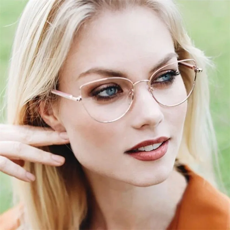 Top Trends: New Women Glasses Cat Eye Anti Blue Light Radiation Protection Eyeglasses Female Small Frame Eyewear Metal Girls Reading Glasses Shoppable Styles