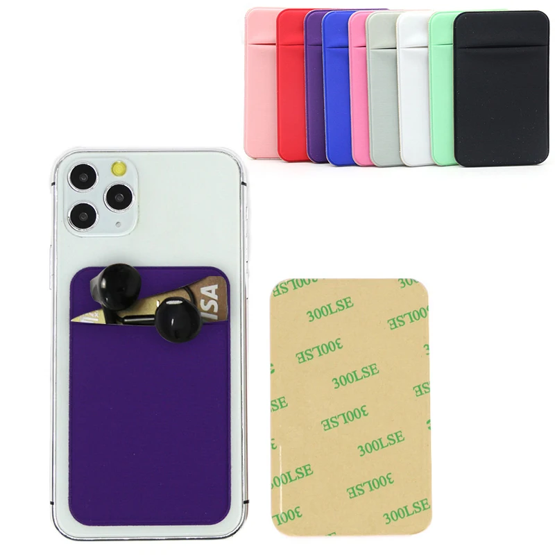 Top Trends: New Mobile Phone Credit Card Wallet Holder Pocket Stick-On Adhesive Elastic Tool Silicone Cover For IPhone Samsung Xiaomi Pouch Shoppable Styles