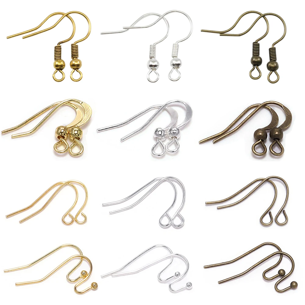 Top Trends: 100pcs / lot 20*17mm 10 Color Iron Bead Charms Earring Wires With Ear Hook Earrings Clasp Findings Supplies For Jewelry Making DIY Shoppable Styles