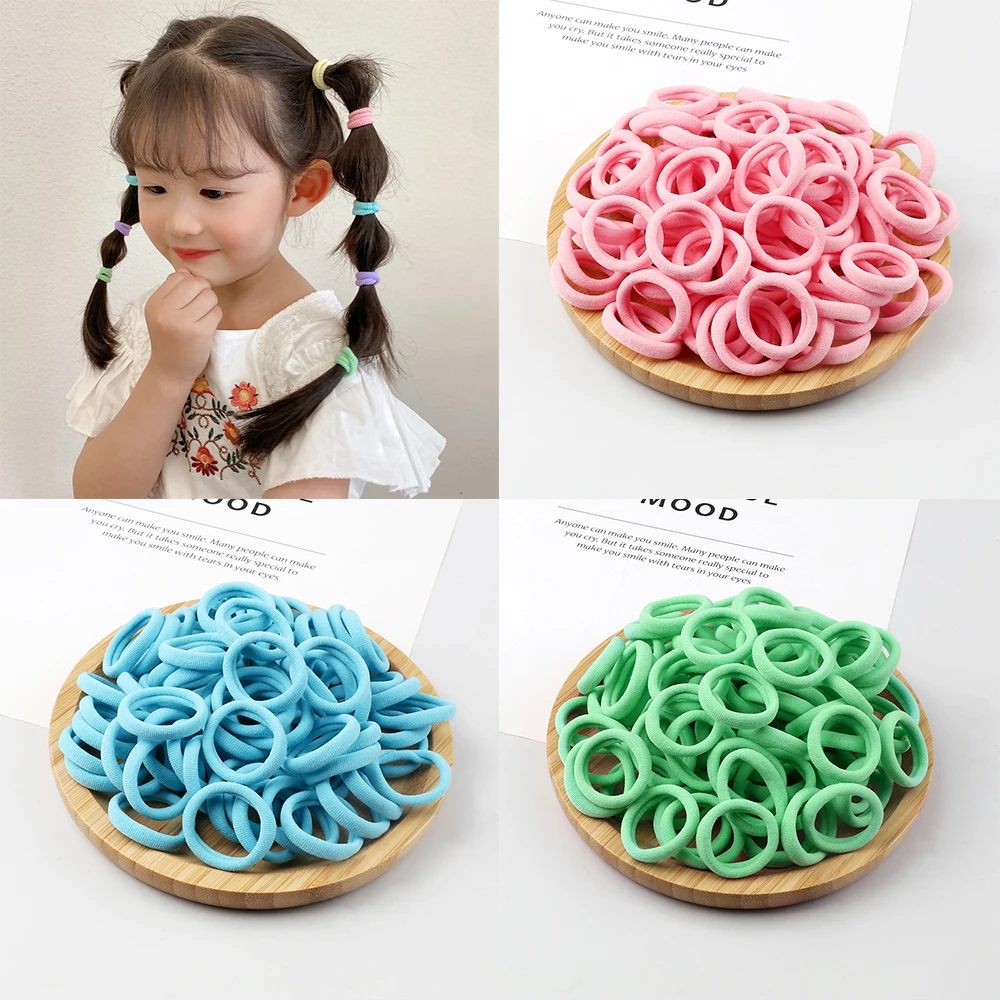 Top Trends: Wholesale 30 / 50 / 100Pcs / Lot Colorful Hair Bands Children Seamless Hair Ties Elastic Rubber Band Girl Sweet Scrunchies Accessories Shoppable Styles