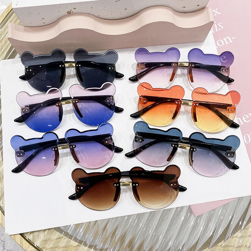 Top Trends: 1pcs Sunglasses Men Women Anti-UV Proof Rimless Eyeglasses Cute Kids Outdoor Eyewear Solid Color Dark Glasses Sunshade Glasses Shoppable Styles