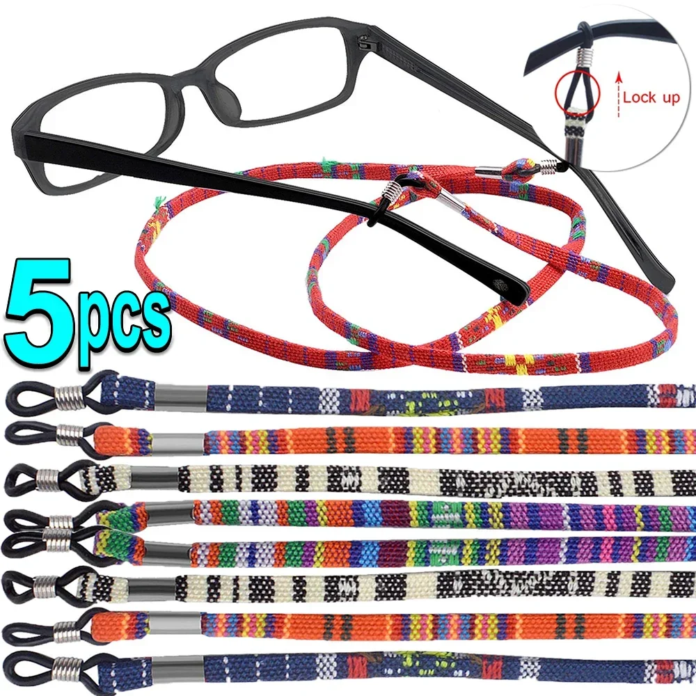 Top Trends: 1 / 5pcs Eyeglass Sunglasses Cotton Neck String Cord Retainer Strap Eyewear Lanyard Holder High-End Ethnic Rope Glasses Chain Shoppable Styles - Image 2