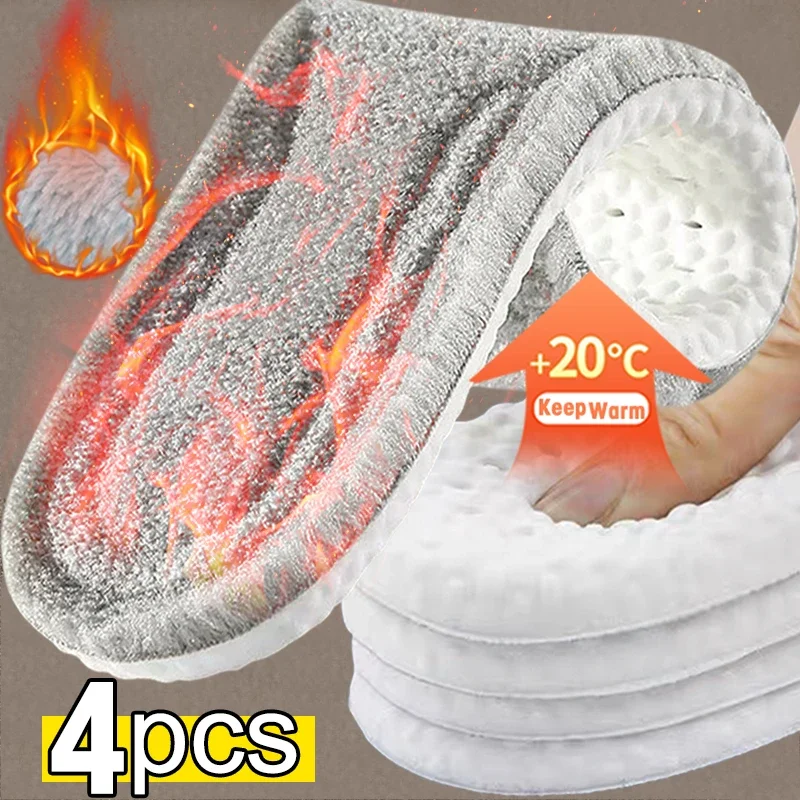 Top Trends: Self Heated Thermal Insoles For Feet Winter Thermal Thicken Wool Memory Foam Shoe Pads Men Women Sports Shoes Self-heating Shoppable Styles