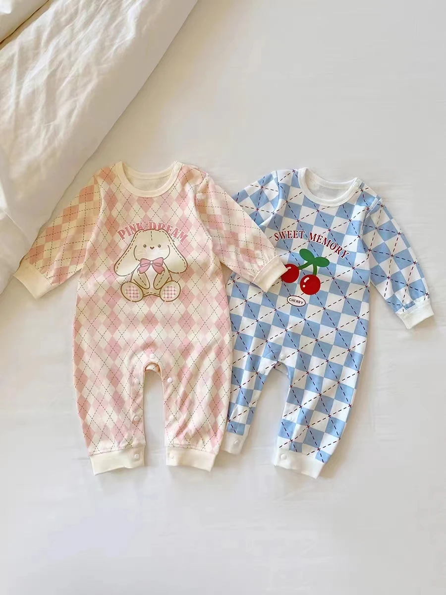 Top Trends: Baby Long Sleeve Boy Girl Cotton Bear Jumpsuit Newborn Crawling Pajamas Romper Autumn 0-18 Months Baby Onesie Costume Bodysuits Shoppable Styles