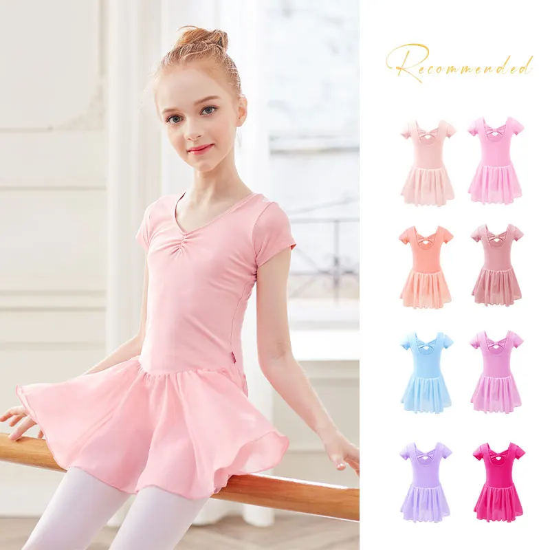 Top Trends: Ballet Leotard Dress Girls Ballet Dress Kids Camisole Gymnastics Leotard With Lining Dress Chiffon Skirt Bowknot Dance Leotards Shoppable Styles