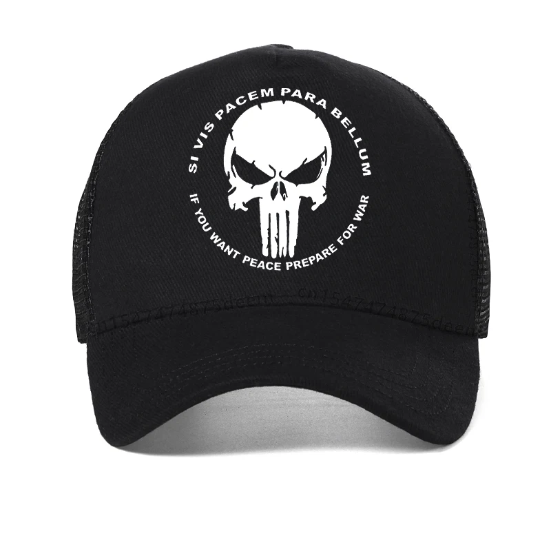 Top Trends: Men&#039;s Hat Punisher Skull Pattern Baseball Cap Outdoor Mesh Breathable Trucker Cap Bone Dad Hat Adjustable Snapback Hats Shoppable Styles