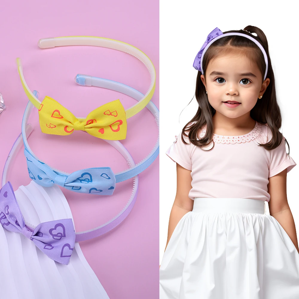 Top Trends: New Cute Ribbon Children Headband Women Girls Hair Head Hoop Bands Accessories Ornaments Headdress Scrunchies Bow Hairband Shoppable Styles