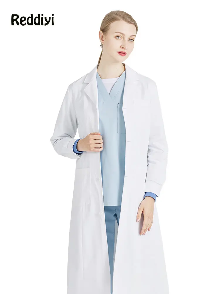 Top Trends: Female Doctors Uniform White Lab Coat Nurse Costume For Women Beautician Work Clothes Slim Medical Clothing Veterinary Overalls Shoppable Styles