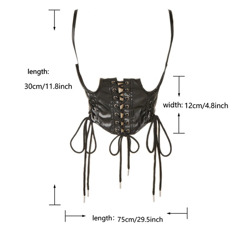 Top Trends: New Fashion Punk Wide Waist Belt PU Leather Corset For Women Slimming Body Belts Female Lace-up Corset Belt Clothing Accessories Shoppable Styles - Image 2