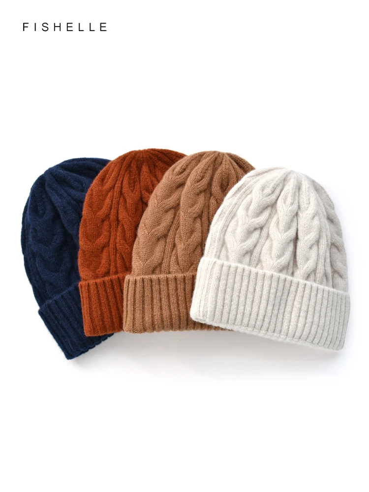 Top Trends: Solid Color Kink Wool Hat Women Warm Knitted Wool Cap Men Autumn Winter Beanie New Year Christmas Gifts Shoppable Styles