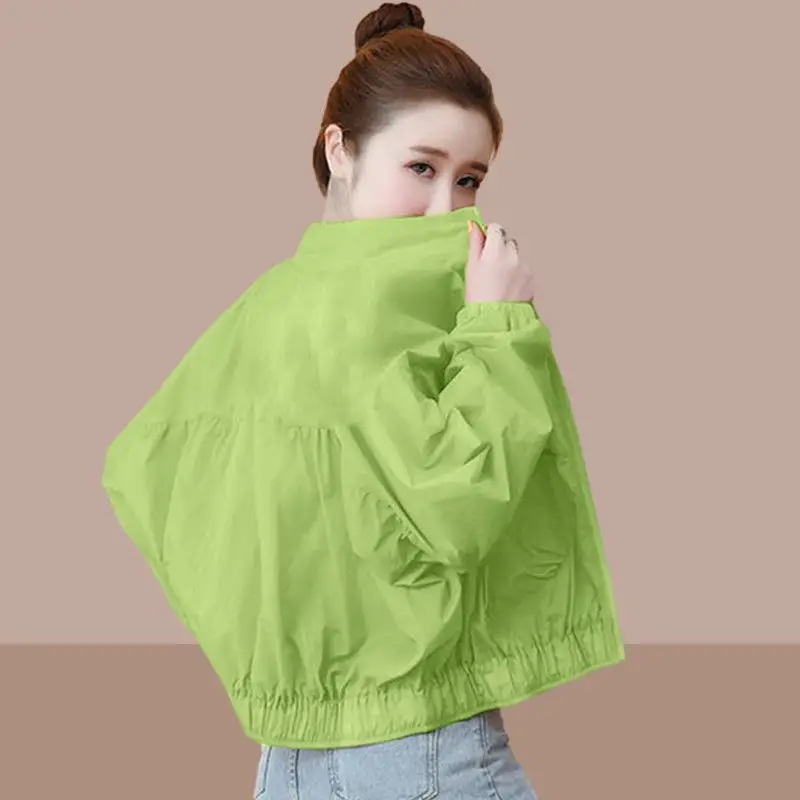 Top Trends: Plus Size Spring Summer Long Sleeve Jacket Women Sweatshirt Quick Dry Short Tops Beach Sunscreen Clothing Korean Fashion Thin Shoppable Styles