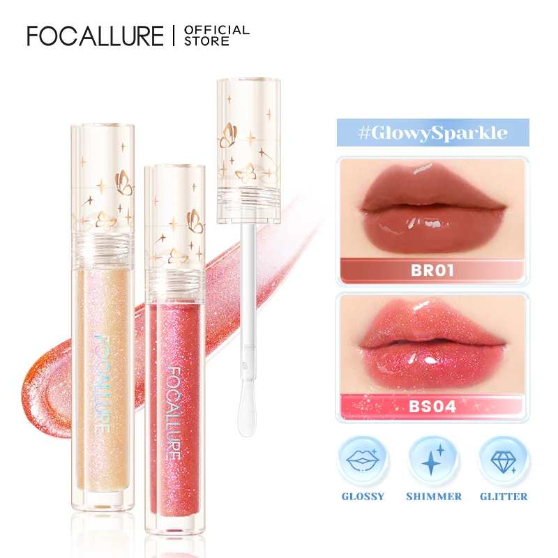 Top Trends: FOCALLURE Glitter Shimmer Lip Gloss Nourishing Long-lasting Lip Glaze Lip Tint Glossy Liquid Lipstick Cosmetics Makeup For Women Shoppable Styles