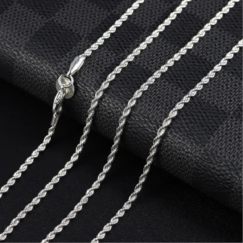 Top Trends: Hot 16-30INCHES 925 Sterling Silver 2MM Twist Rope Necklace For Woman Fashion Designer Party Wedding Accessories Jewelry Gifts Shoppable Styles