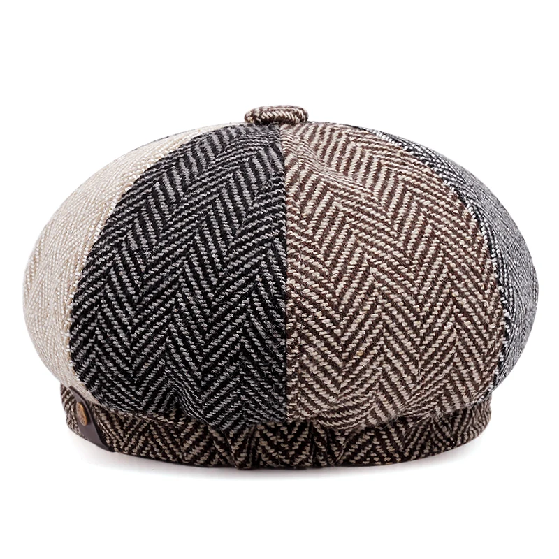 Top Trends: 2023 Autumn Winter New Patchwork Beret Man Vintage British Peaky Blinders Newsboy Caps For Men Gatsby Cap Male Cotton Boina Shoppable Styles - Image 4