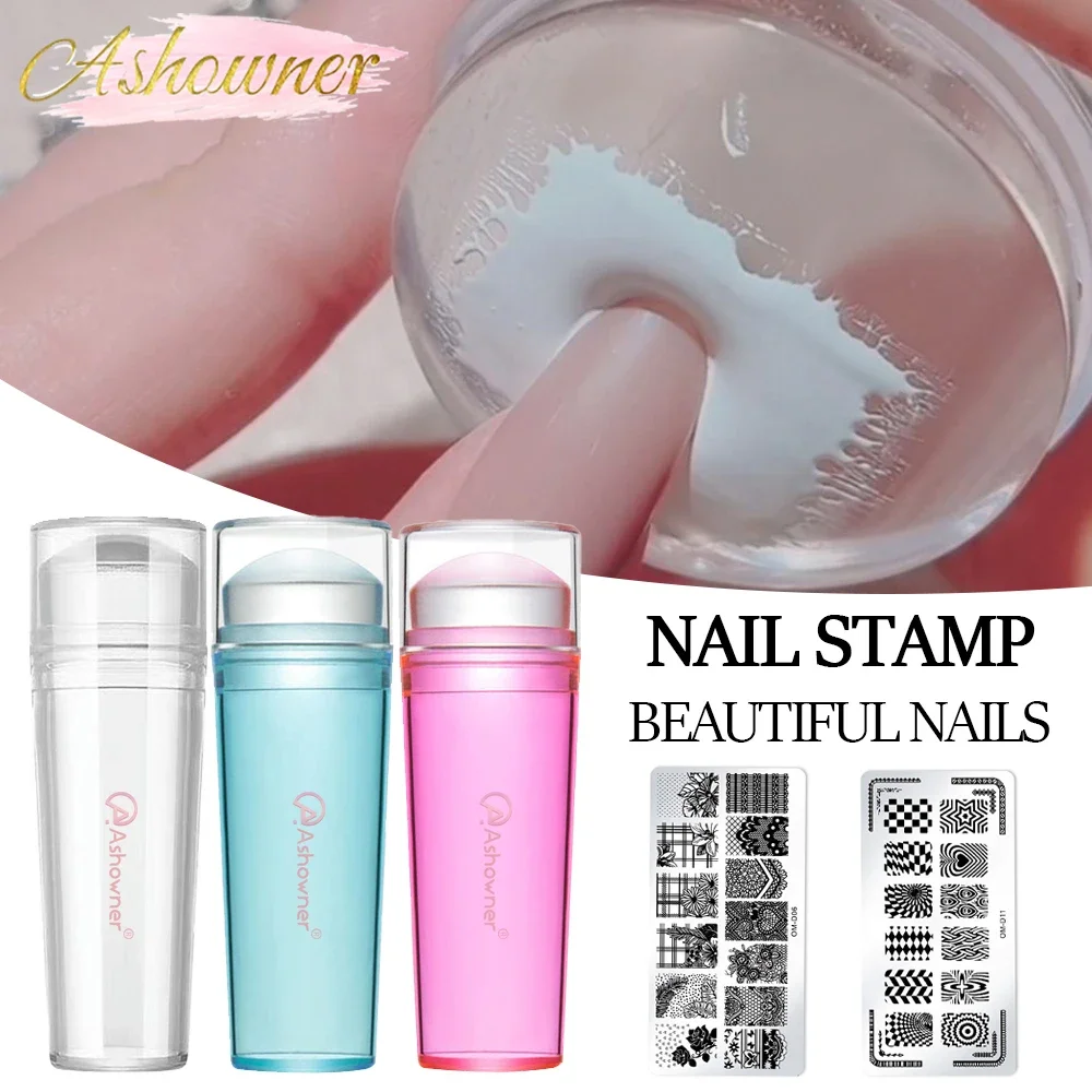 Top Trends: Transparent Nail Stamper With Scraper 2pcs Jelly Silicone Stamp For French Nails Manicuring Kits Nail Art Stamping Tool Set Shoppable Styles