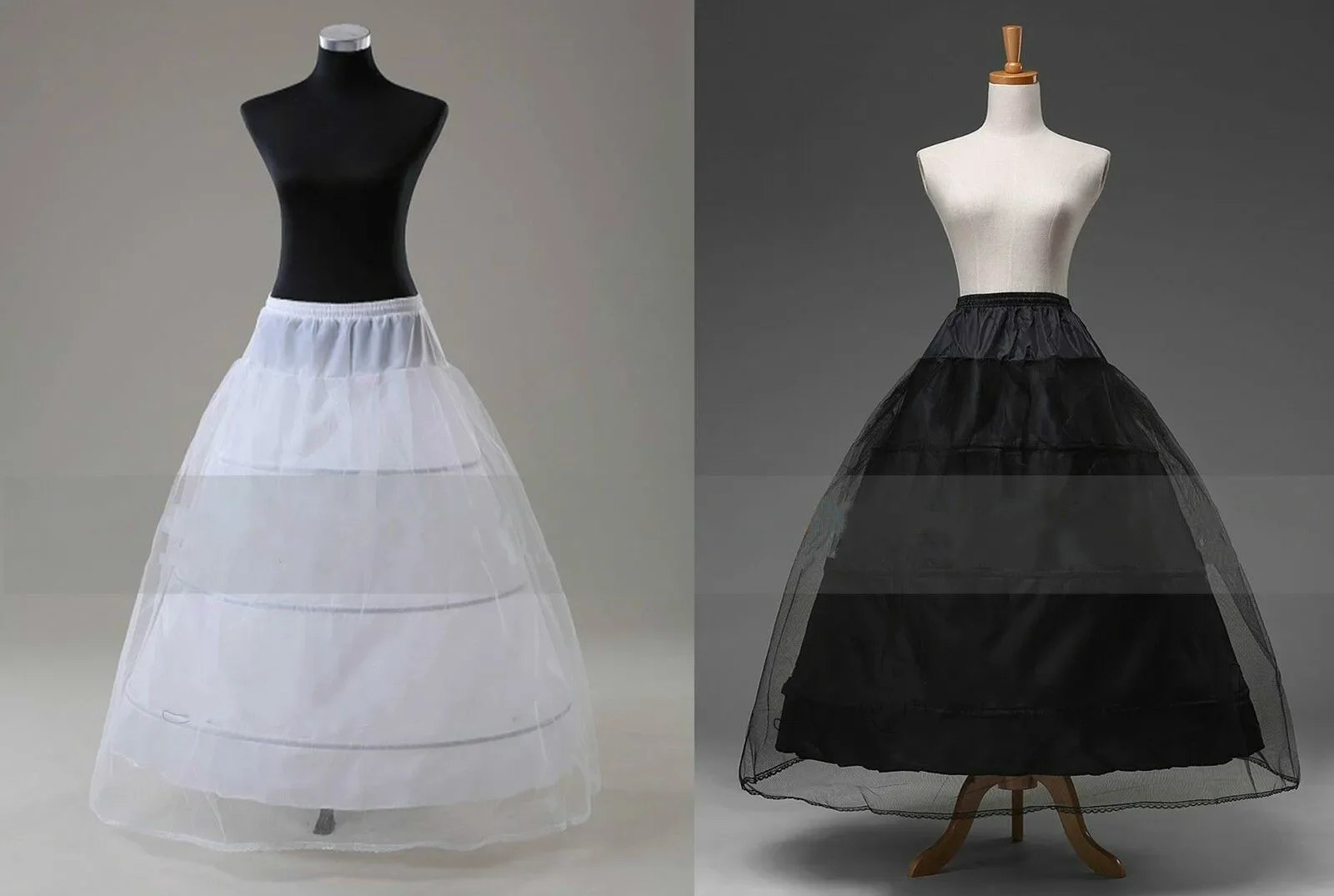 Top Trends: White / Black 3 Hoop Bridal Ball Gown Crinoline Petticoat Skirt Slip Shoppable Styles