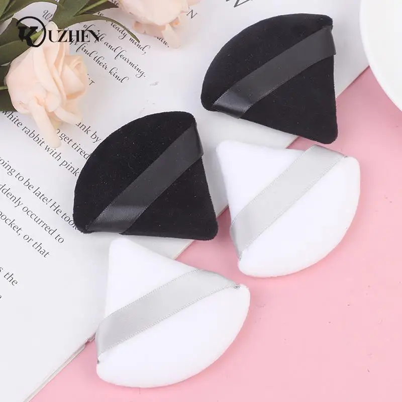 Top Trends: Triangle Velvet Powder Puff Flours Mini Face Makeup Sponge Cosmetics Soft Cotton Face Powder Puff Washable Lightweight Shoppable Styles