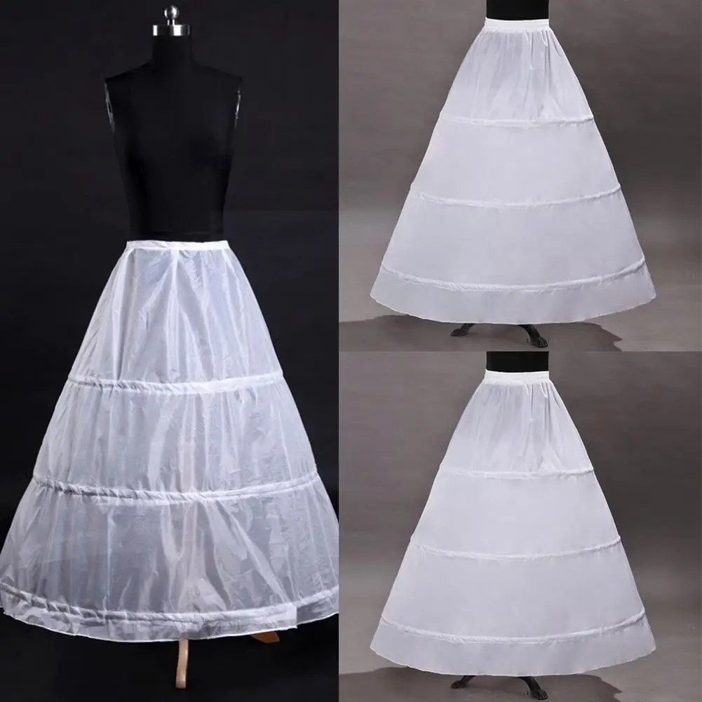 Top Trends: Women 3 Hoops A-line Petticoat Adjustable Drawstring Single Bridal Crinoline Gown Waist Layer Wedding Ball Dress Underskirt Shoppable Styles