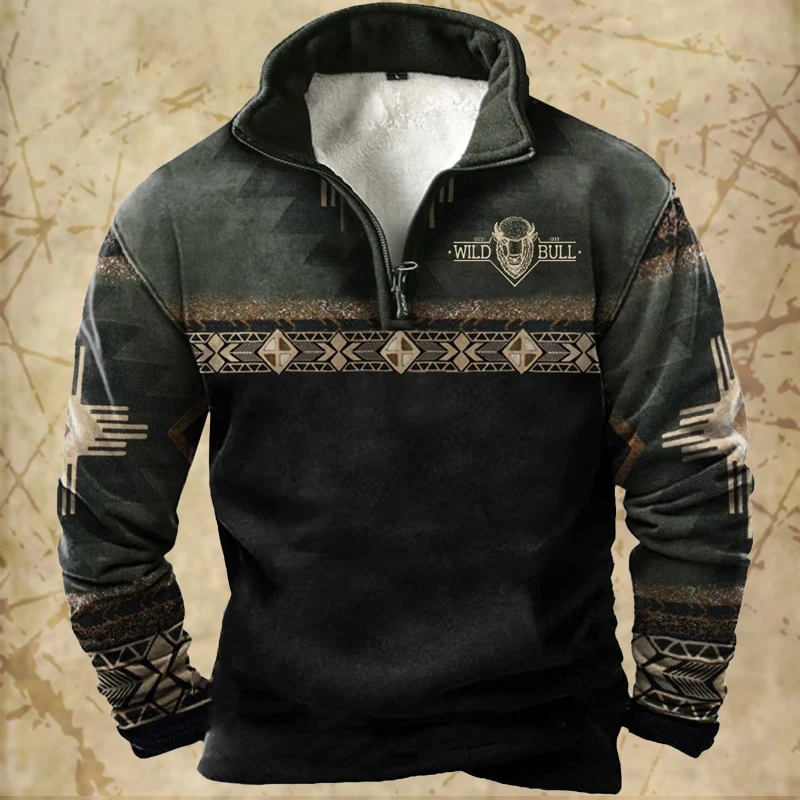 Top Trends: Vintage Men‘s Zipper Hoodie Fall Long Sleeve Pullover Tops Fashion Print Oversized Clothing Male Zip Hoodies Casual Sweatshirts Shoppable Styles