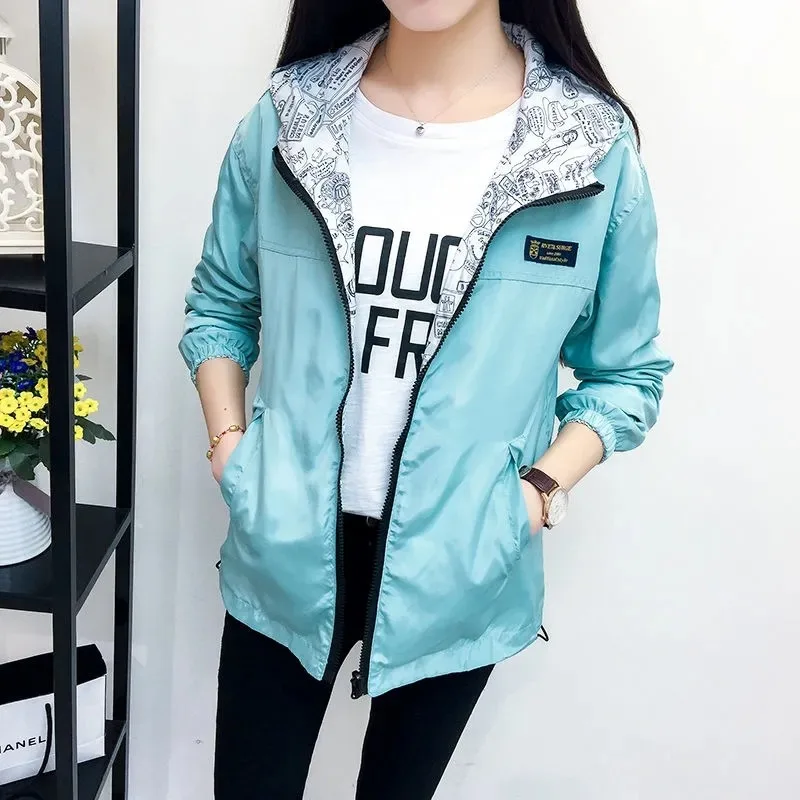 Top Trends: 2023 Autumn New Women Double-Side Jackets Loose Short Coats Fashion Casual All-match Windbreak Oversize Female Outwear Clothing Shoppable Styles