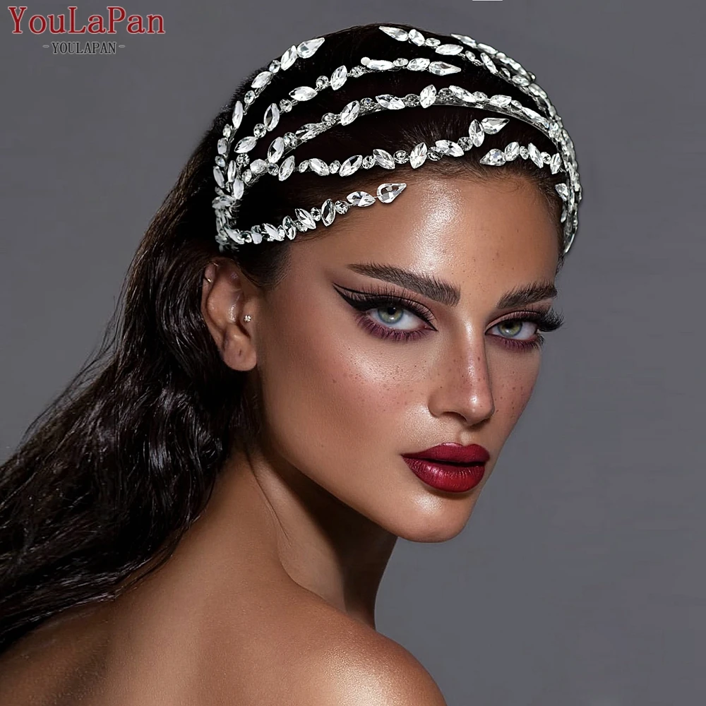 Top Trends: YouLaPan Rhinestone Bridal Headband Bride Crystal Hair Accessories Wedding Female Jewelry Head Decoration Bridesmaid Gift HP611 Shoppable Styles