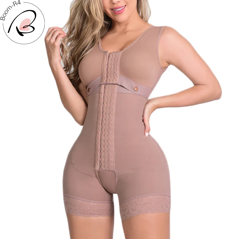 Top Trends: High Compression Full Body Shapewear With Hook And Eye Front Closure Shaper Adjustable Bra Slimming Bodysuit Fajas Colombianas Shoppable Styles