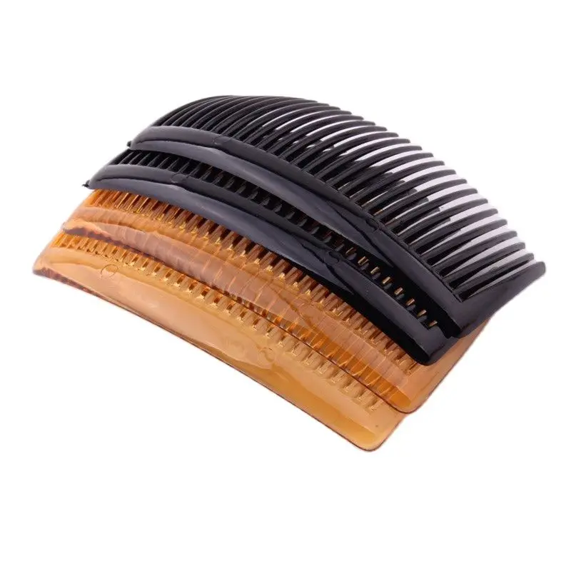 Top Trends: 4 Pieces / lot Diy Plastic Hair Accessories Pc Big Comb Shining Black Transparent Brown Colors Women Hair Combs Shoppable Styles