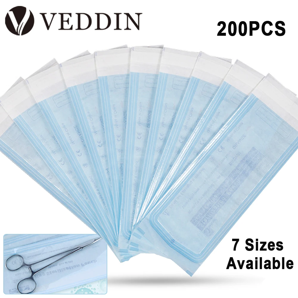 Top Trends: 200Pcs Self-sealing Sterilization Pouches Bags 7 Sizes Medical-grade Bag Disposable Makeup Piercing Tattoo Accessories Supplies Shoppable Styles