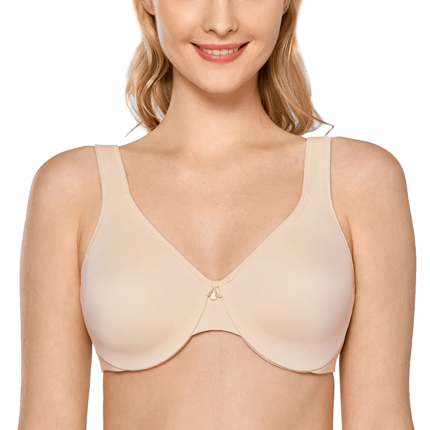 Top Trends: Delimira Plus Size Minimizer Bra For Women Smooth Full Coverage Underwire Seamless Large Size Bras D DD E F Shoppable Styles