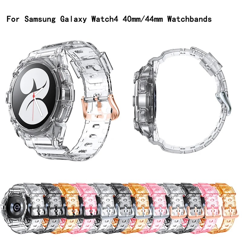 Top Trends: Transparent Band+ Case For Samsung Galaxy Watch 4 5Newest Soft Clear Sport Strap 40mm For Galaxy Watch 4 5 Bracelet Watchband Shoppable Styles