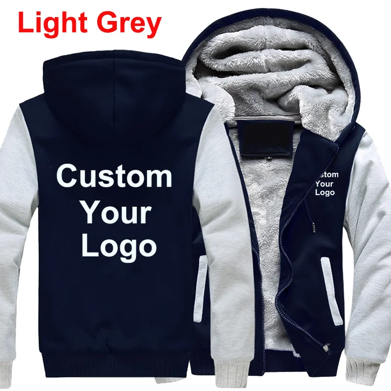 Top Trends: Men Fashion Hoodies Custom Your Logo Jackets Men Winter Zipper Hoodies Outdoor Casual Thicken Warm Jacket Coats Shoppable Styles - Image 5