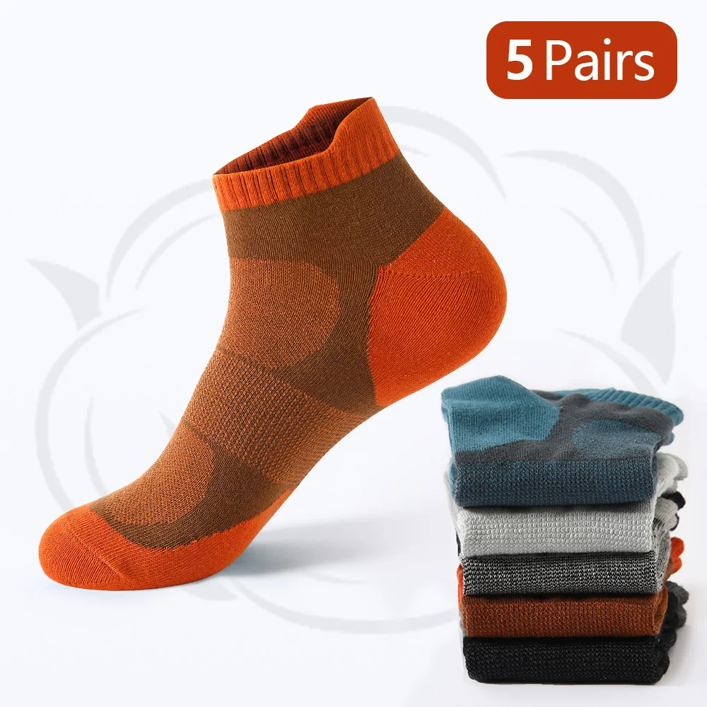 Top Trends: 5 Pairs / Lot High Quality Men Ankle Socks Breathable Cotton Sports Mesh Casual Athletic Summer Thin Cut Short Sokken Plus Size Shoppable Styles