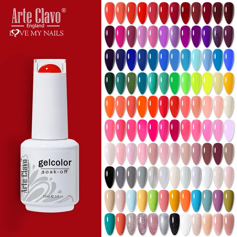 Top Trends: Arte Clavo Fashion Gel Nail Polish Semi Permanent Sequins Flakes Shiny Glossy UV LED Nails Art Design Gels Varnish Lacquer 15ml Shoppable Styles