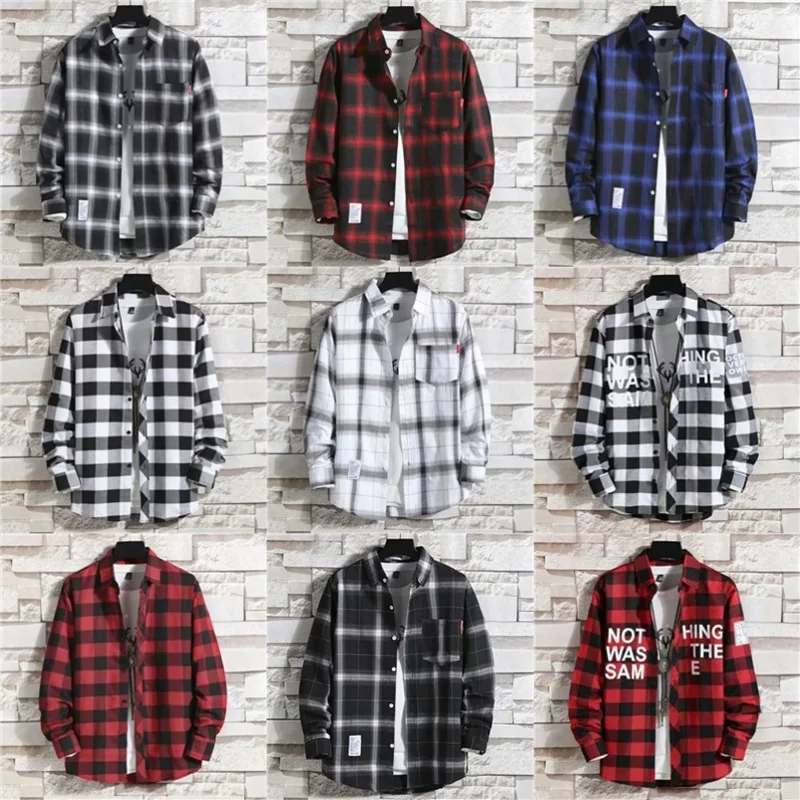 Top Trends: Men Clothing New 2024 Fashion Spring Autumn Casual Plaid Long Sleeve Shirt Retro Youth Casual All-match Top Men Shirt Coat S-5XL Shoppable Styles