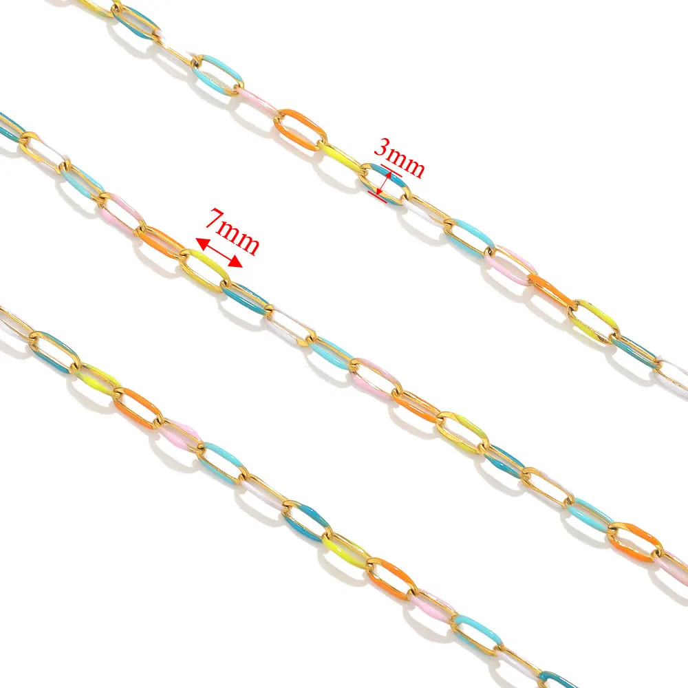 Top Trends: 1meter Gold Plated Stainless Steel Enamel Chains For Jewelry Makings DIY Cable Chains For Jewelry Necklace Bracelets Accessories Shoppable Styles - Image 2