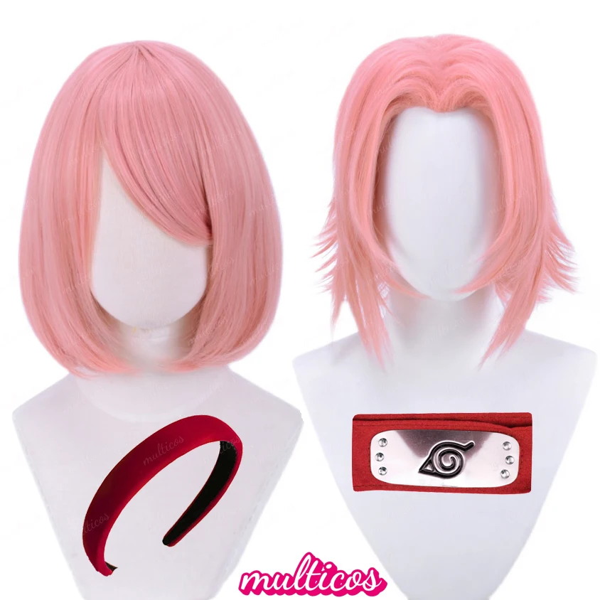 Top Trends: High Quality Haruno Sakura Cosplay Wig Short Pink Heat Resistant Synthetic Hair Anime Cosplay Wigs + Wig Cap Shoppable Styles