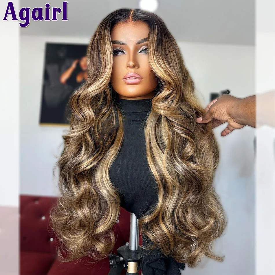 Top Trends: Honey Blonde Highlight 13X6 Transparent Lace Frontal Human Hair Wigs Glueless 13X4 Body Wave Wig 5X5 Closure Lace Wig PrePlucked Shoppable Styles