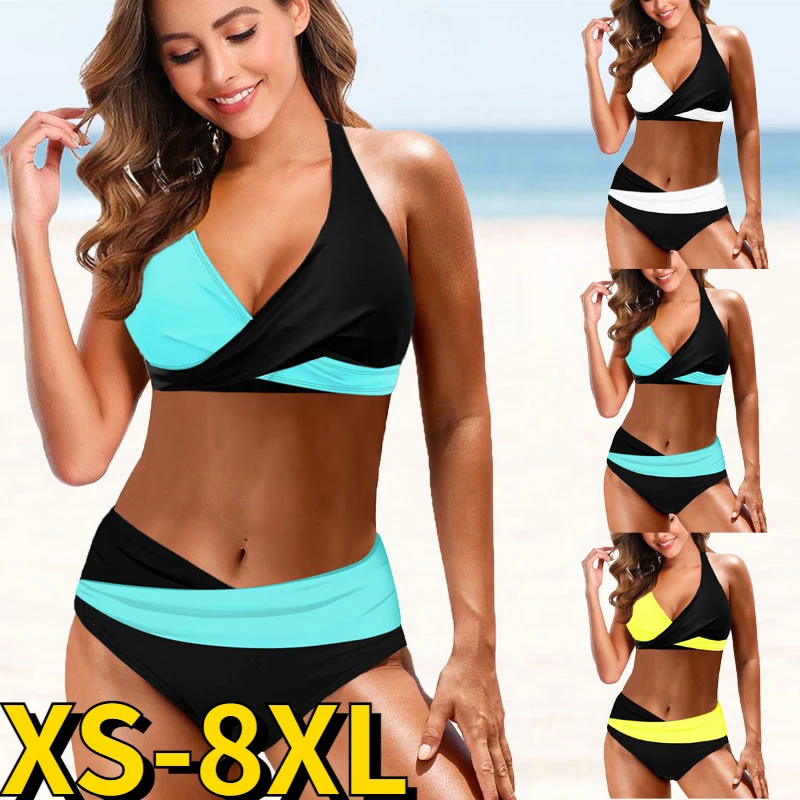 Top Trends: 2022 Women's High Waist Swimsuit Fashion New Design Printing Swimsuit Two Piece Set Bikini Set Summer Fashion Comfort Beachwear Shoppable Styles